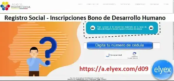 Registro Social – Inscripciones Bono de Desarrollo Humano