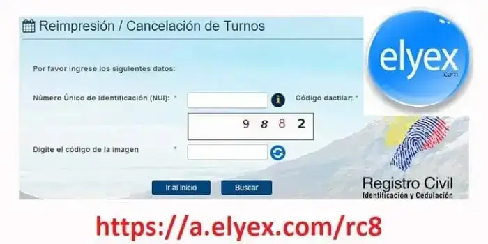 Reimpresión o Cancelación de Turnos Registro Civil