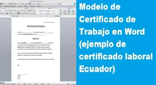 Modelo de Certificado de Trabajo en Word (ejemplo de certificado laboral Ecuador)