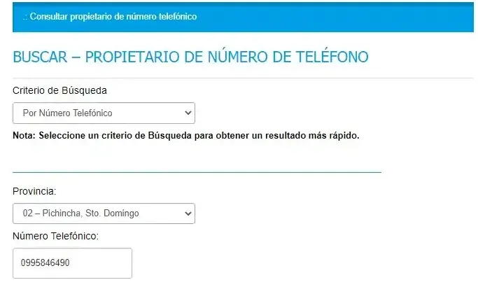 Consultar a quien pertenece un número de teléfono en Ecuador