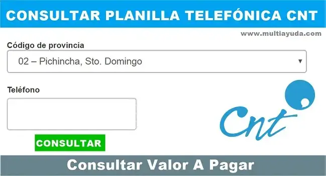 CNT planilla consultar valor planilla telefónica CNT