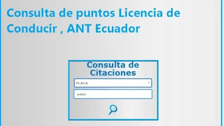 Consulta de puntos Licencia de Conducir , ANT Ecuador