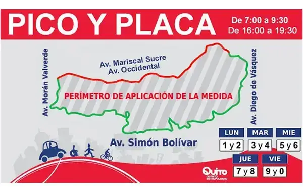 Pico y Placa Quito: horarios, multas y mapas