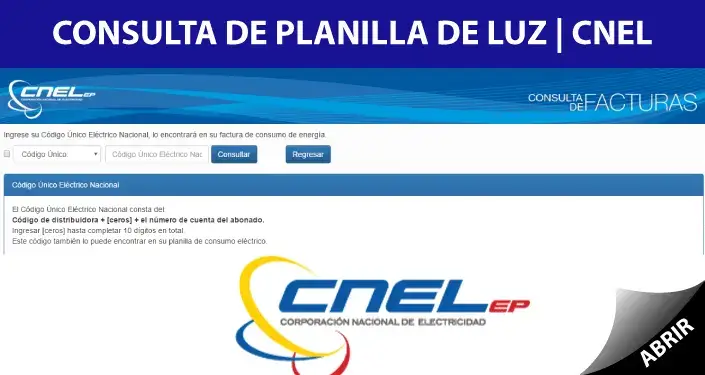 Consulta de Planilla de Luz Machala – Valor a pagar CNEL