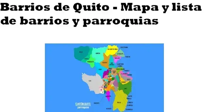 Barrios de Quito – Mapa y lista de barrios y parroquias