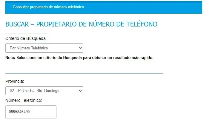 Consultar a quien pertenece un número de teléfono en Ecuador