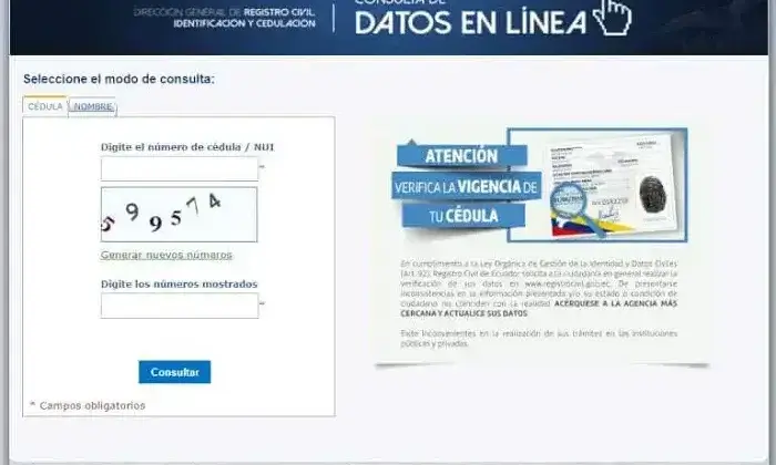 Consultar fecha de nacimiento Ecuador Registro Civil