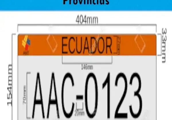 Tipos de placas Ecuador por Provincias