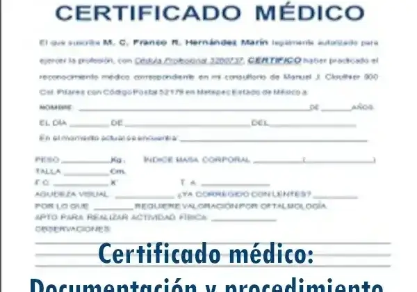 Certificado médico: Documentación y procedimiento