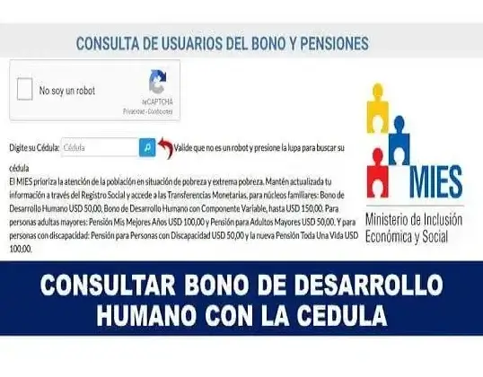 Bono de Desarrollo Humano Ecuador Consulta por Cédula