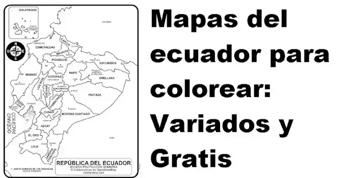 Mapas del ecuador para colorear: Variados y Gratis