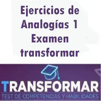 Ejercicios de Analogías 1 – Examen Transformar