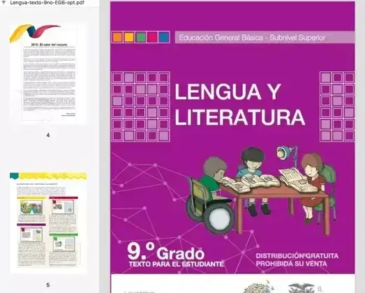 Libro de Lengua y Literatura 9 año Ministerio de Educación