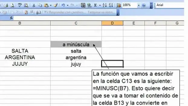 ¿Cómo cambiar de mayúsculas a minúsculas en Excel?
