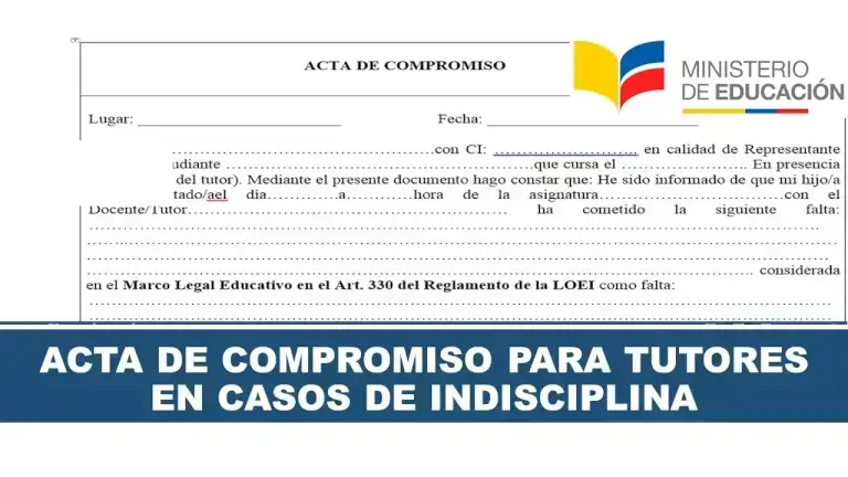 Modelo de Acta de Compromiso Estudiantil para Padres de Familia