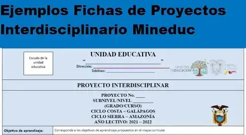 Ejemplos Fichas de Proyectos Interdisciplinario Mineduc