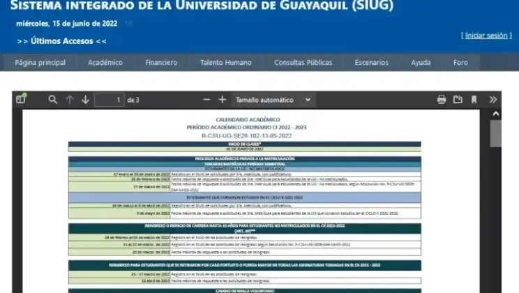 SIUG, Sistema Integrado de la Universidad de Guayaquil