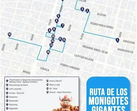 Ruta de los Monigotes gigantes en Guayaquil
