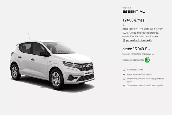 El coche más vendido es el Dacia Sandero en Europa